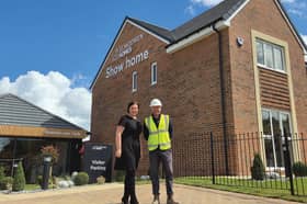  (l-r) Nicola Frain, Development Sales Manager at St. Modwen Homes and John Taylor, Site Manager at Woodcroft Park.

 
